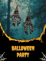 Oorbellen in de vorm van skelet handjes