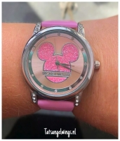 Mickey Mouse horloge roze