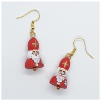 Sinterklaas oorbellen  (met Goudkleurige haakjes)