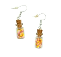 Oorbellen snoepflesjes gevuld met spekjes