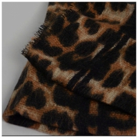 Lange sjaal luipaard print -Donkerbruin