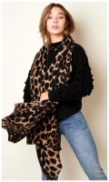 Lange sjaal luipaard print -Donkerbruin