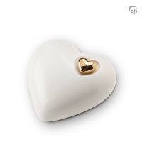 Keramische mini urn | wit hart Keramische mini urn | wit hart