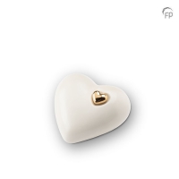 Keramische mini urn | wit hart Keramische mini urn | wit hart