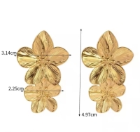 Goudkleurige Bloem Oorbellen – Hangend