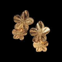 Goudkleurige Bloem Oorbellen – Hangend