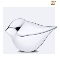 Mini vogel urn – zilverkleurige RVS