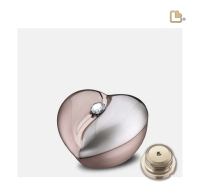 Urn HeartFelt Hart Urn in geborsteld rosegold met kristal