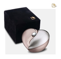 Urn HeartFelt Hart Urn in geborsteld rosegold met kristal