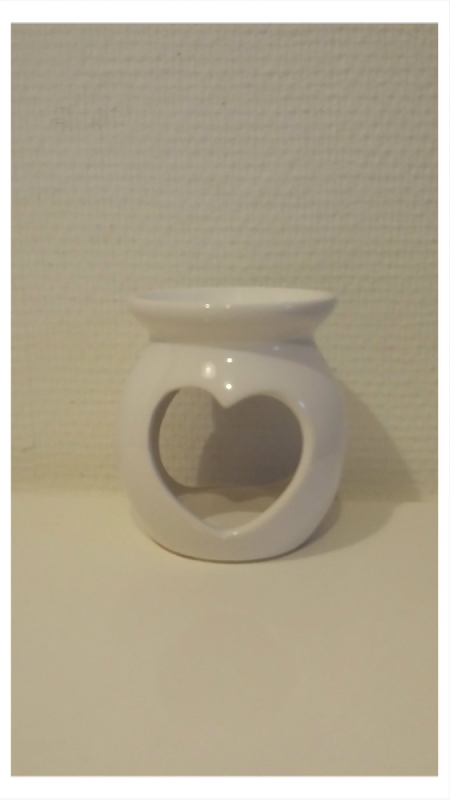 Witte (Olie) Brander met hart vorm Witte (Olie) Brander met hart vorm